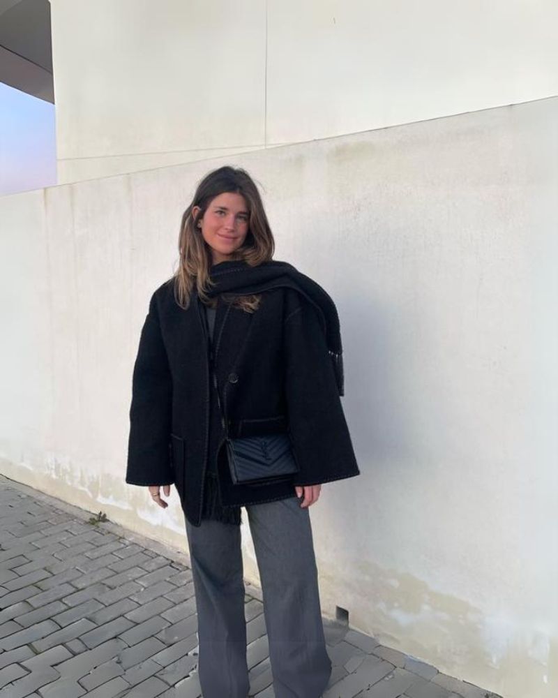 Klassischer Wollmantel Elegant Hepburn Stil Damencape