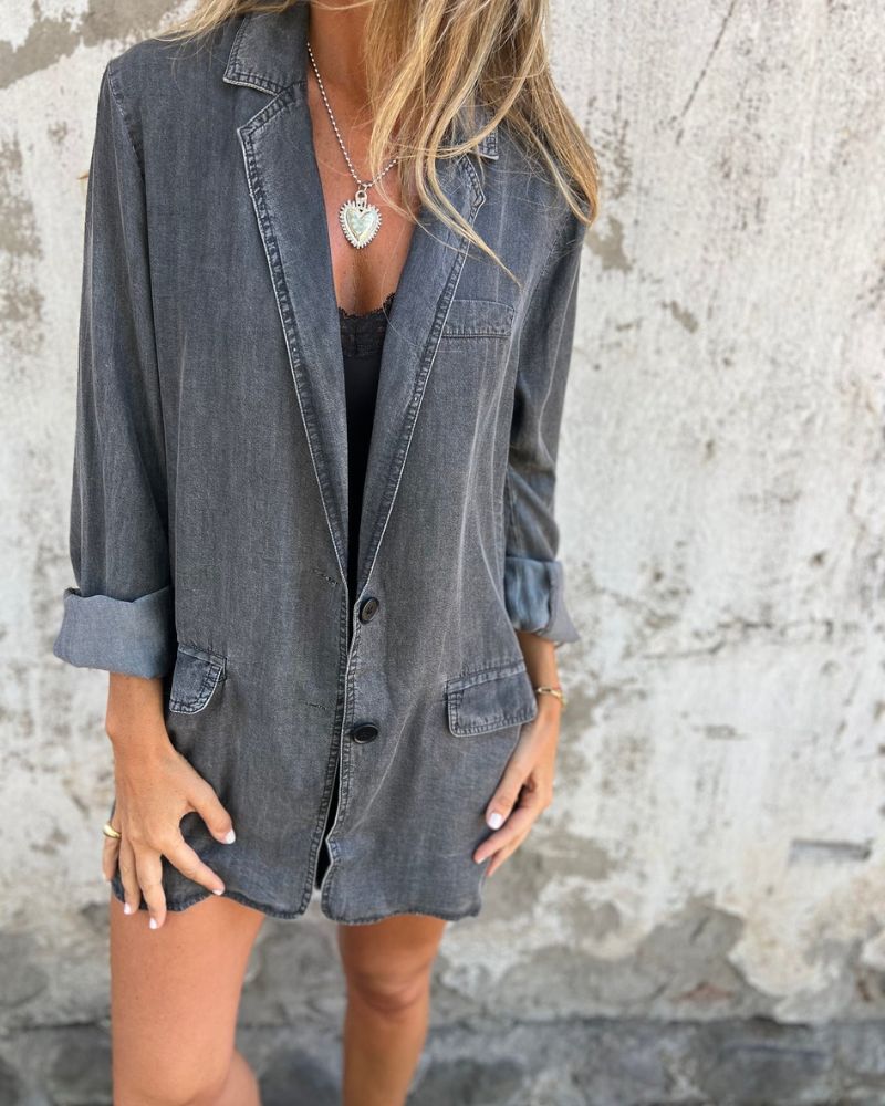 Modischer Denim Blazer Relaxed Fit