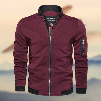 Herren Bomberjacke Leicht Reißverschluss Style