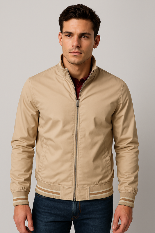 Slim Fit Herren Bomberjacke Reißverschluss - IdealeKleiden