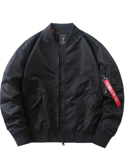 Herren Bomberjacke Leder Style