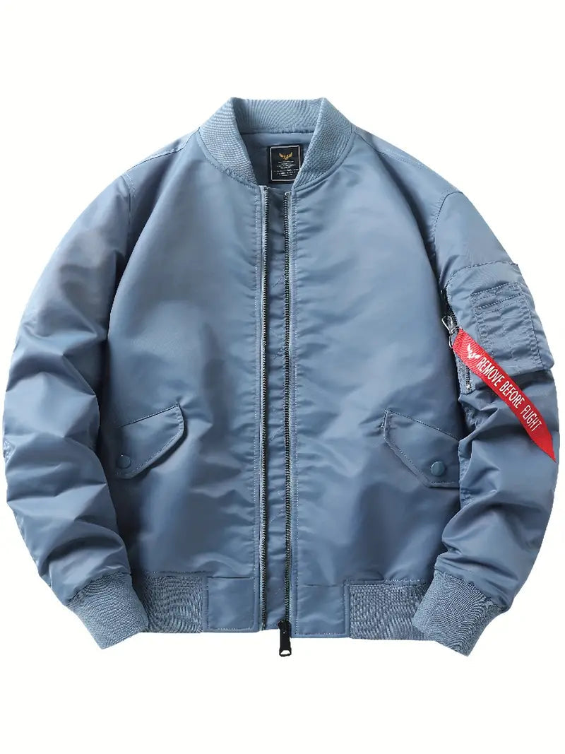 Herren Bomberjacke Leder Style