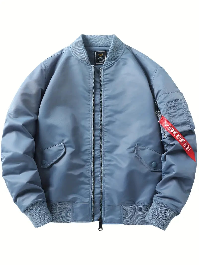 Herren Bomberjacke Leder Style