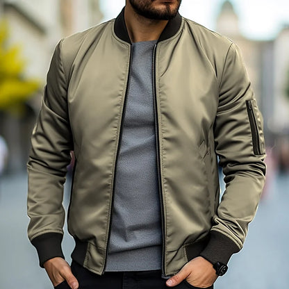 Herren Bomberjacke Slim Fit Reißverschluss