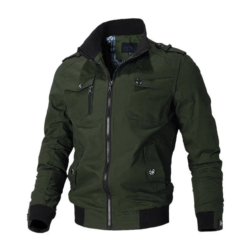 Herren Bomberjacke Reißverschluss Cargo Style