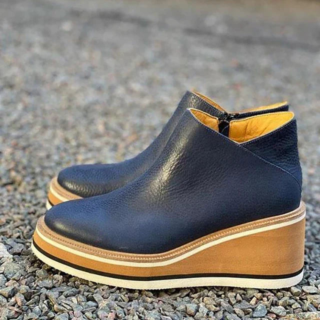 Stilvolle Stiefeletten Lederoptik Chunky Sneaker