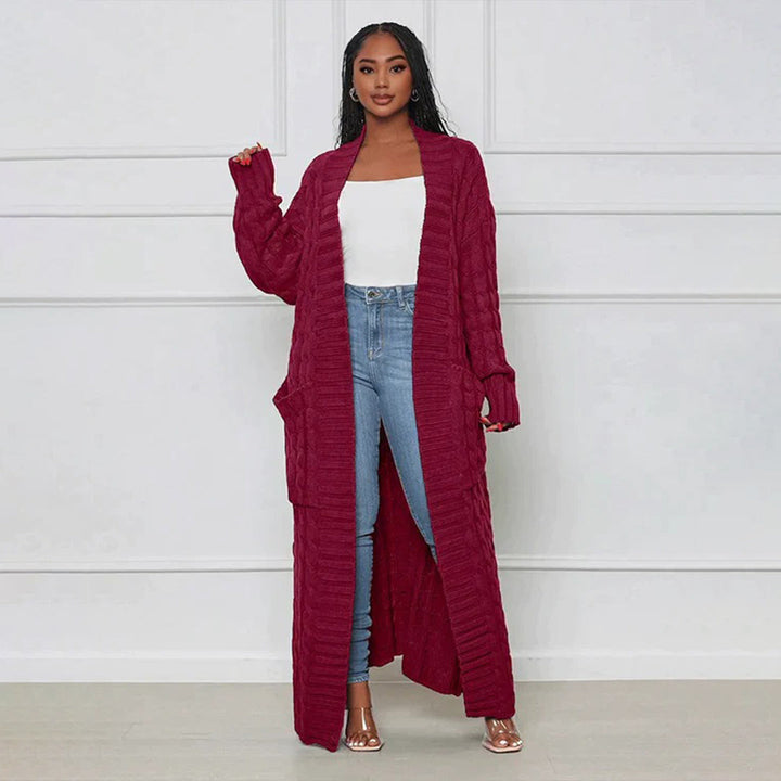 Langer Cardigan Damen Klassisch Winter