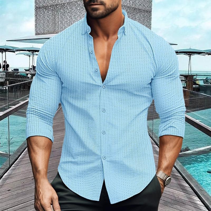 Herren Polohemd Slim Fit Langarm
