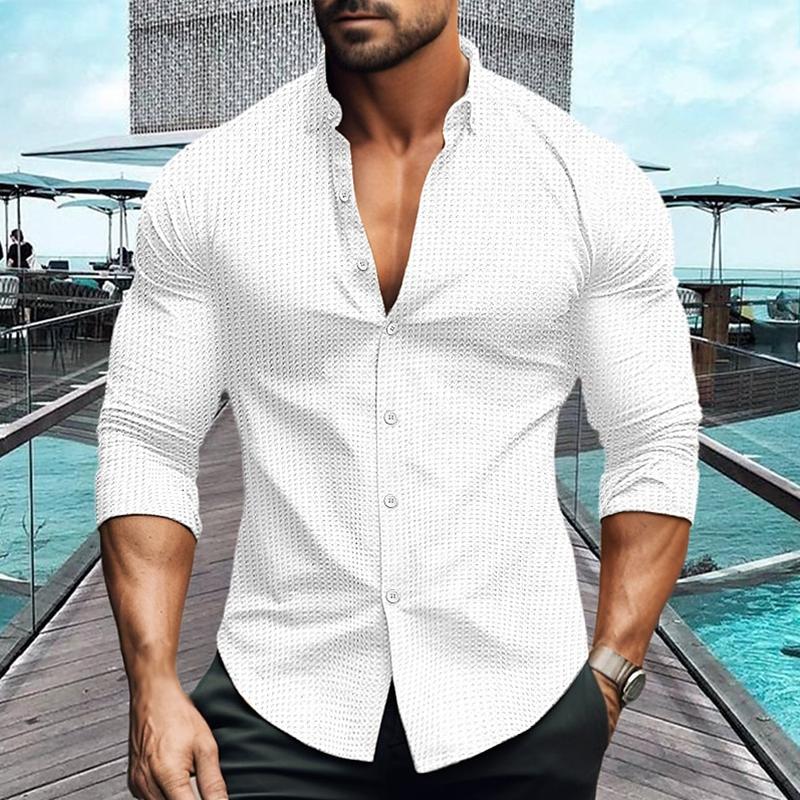 Herren Polohemd Slim Fit Langarm