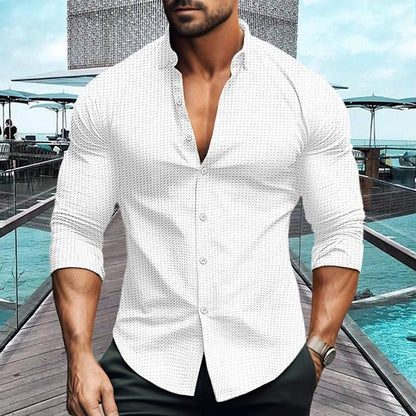 Herren Polohemd Slim Fit Langarm