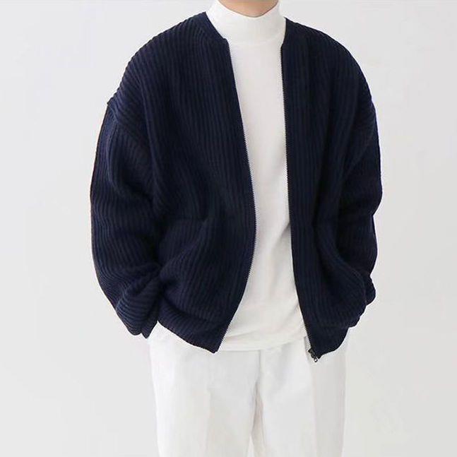 Stylisher Herren-Cardigan Strickoptik