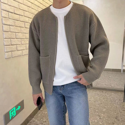 Stylisher Herren-Cardigan Strickoptik