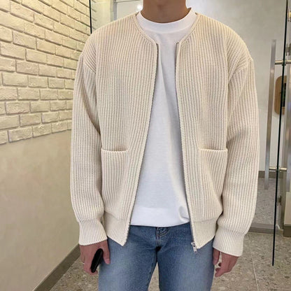 Stylisher Herren-Cardigan Strickoptik