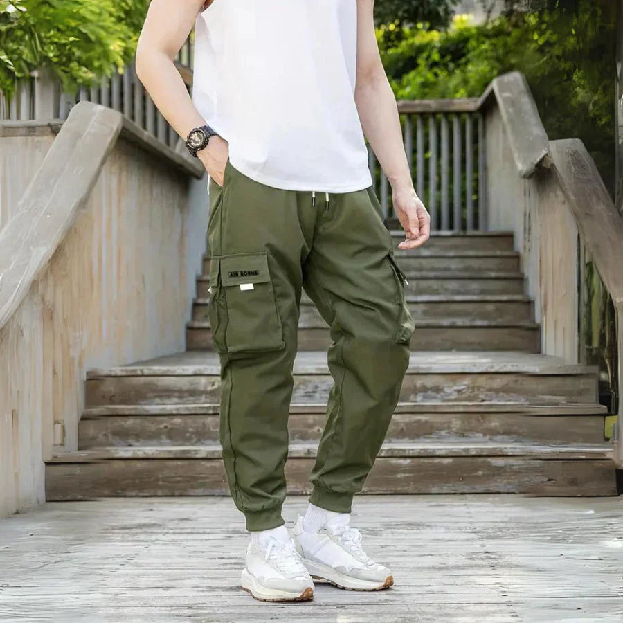Herren Cargo-Hose Modern Mit Kordelzug