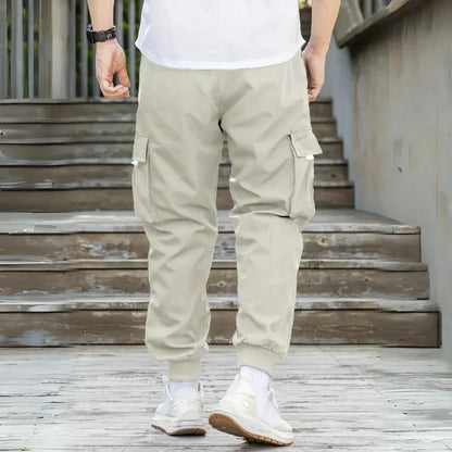 Herren Cargo-Hose Modern Mit Kordelzug - IdealeKleiden