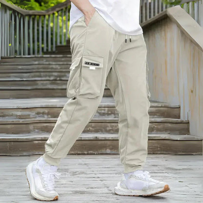 Herren Cargo-Hose Modern Mit Kordelzug