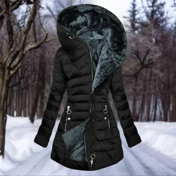 Daunenmantel Damen Slim Fit Kapuze Isolierend