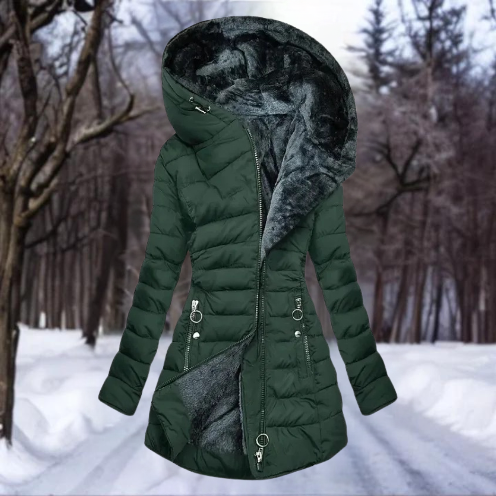 Daunenmantel Damen Slim Fit Kapuze Isolierend