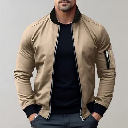 Herren Bomberjacke Moderne Leder Optik