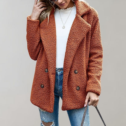 Damen Oversized Teddyjacke Warm & Bequem