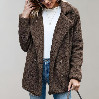 Damen Oversized Teddyjacke Warm & Bequem