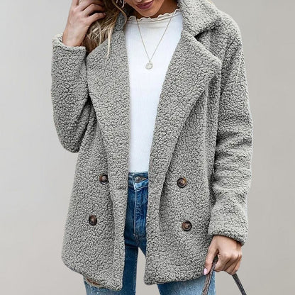 Damen Oversized Teddyjacke Warm & Bequem
