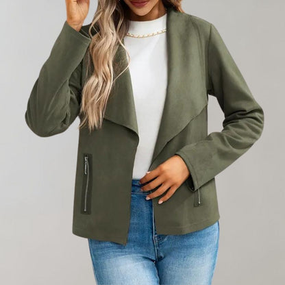 Herrenlose Wildlederjacke Herbst Chic Frauen
