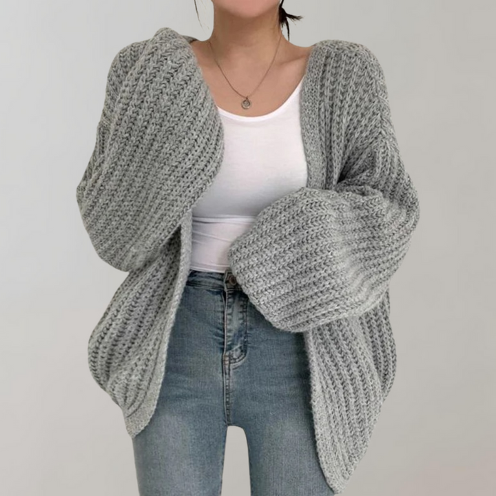 Damen Cardigan Weich Langarm Pullover