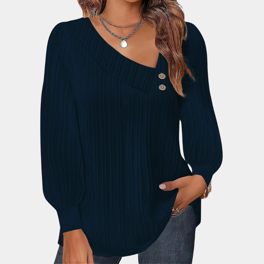 Frauen Bluse Rippstrick Modern Komfort