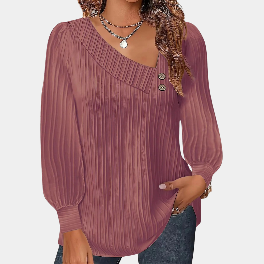 Frauen Bluse Rippstrick Modern Komfort