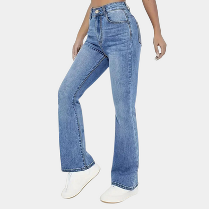 Modische Damenjeans Hohe Taille Lässig Chic - IdealeKleiden