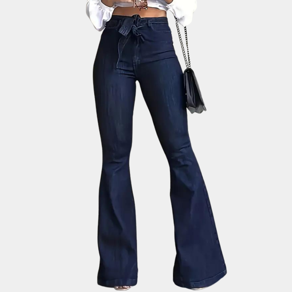 Elegante Damen Hose Hoch Tailliert A-Linie Stil - IdealeKleiden
