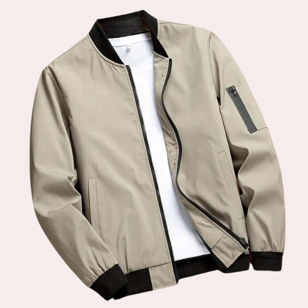 Leichte Bomberjacke Mit Taschen Rippbündchen