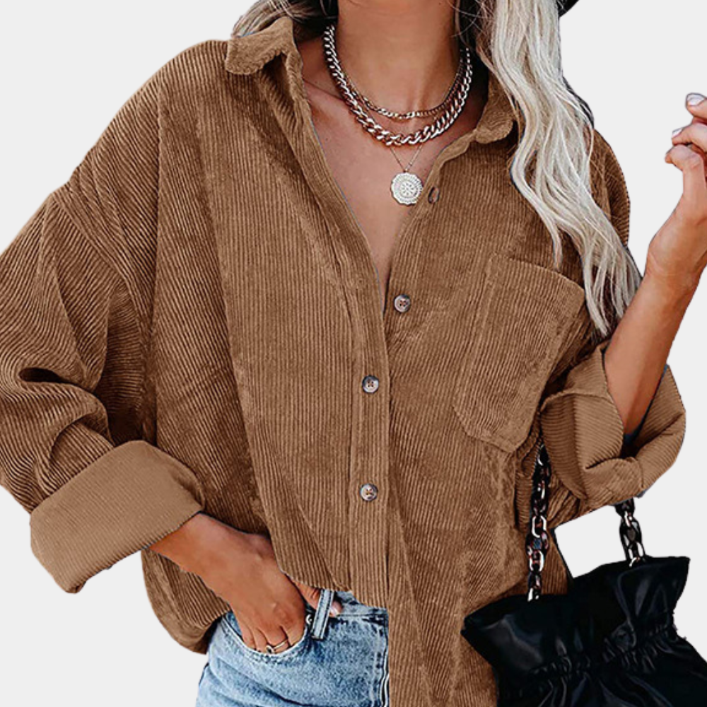 Herbstliche Damenjacke Cordstoff Trendy