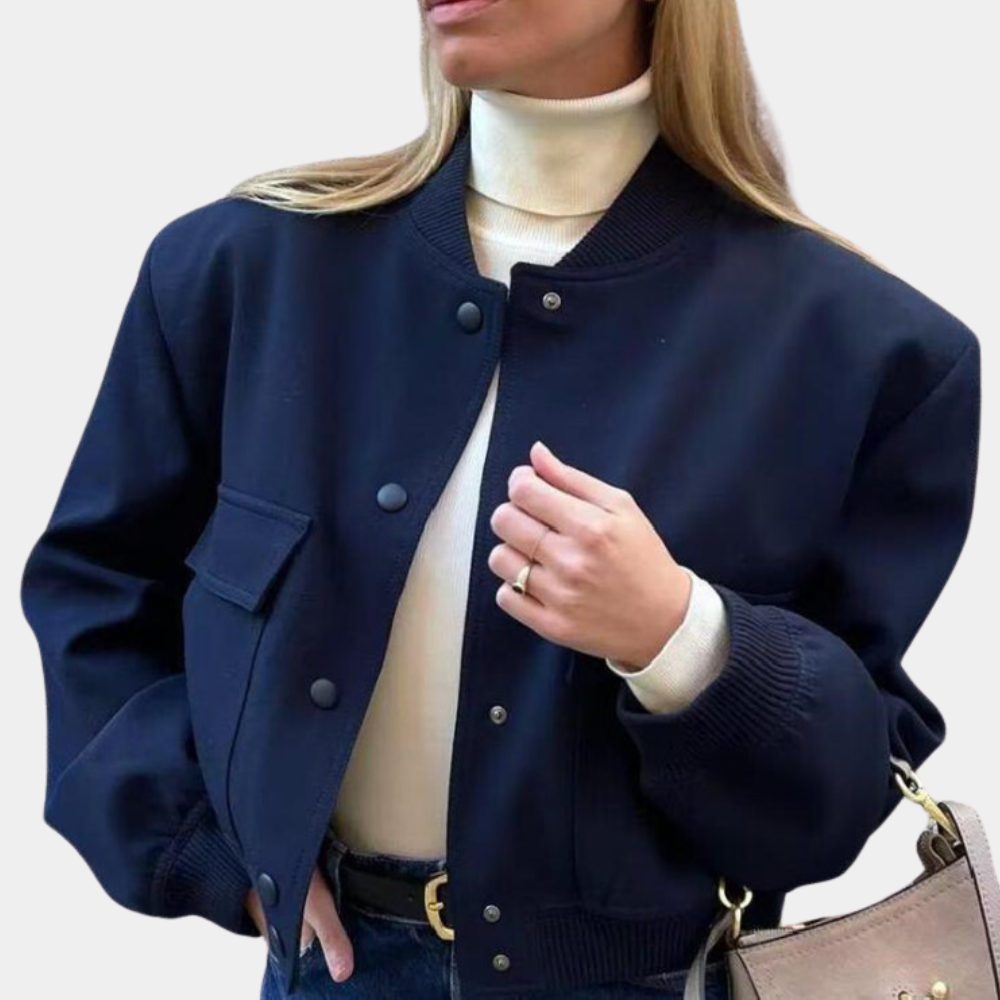 Moderne Herbstjacke Frauen Bomberstyle - IdealeKleiden
