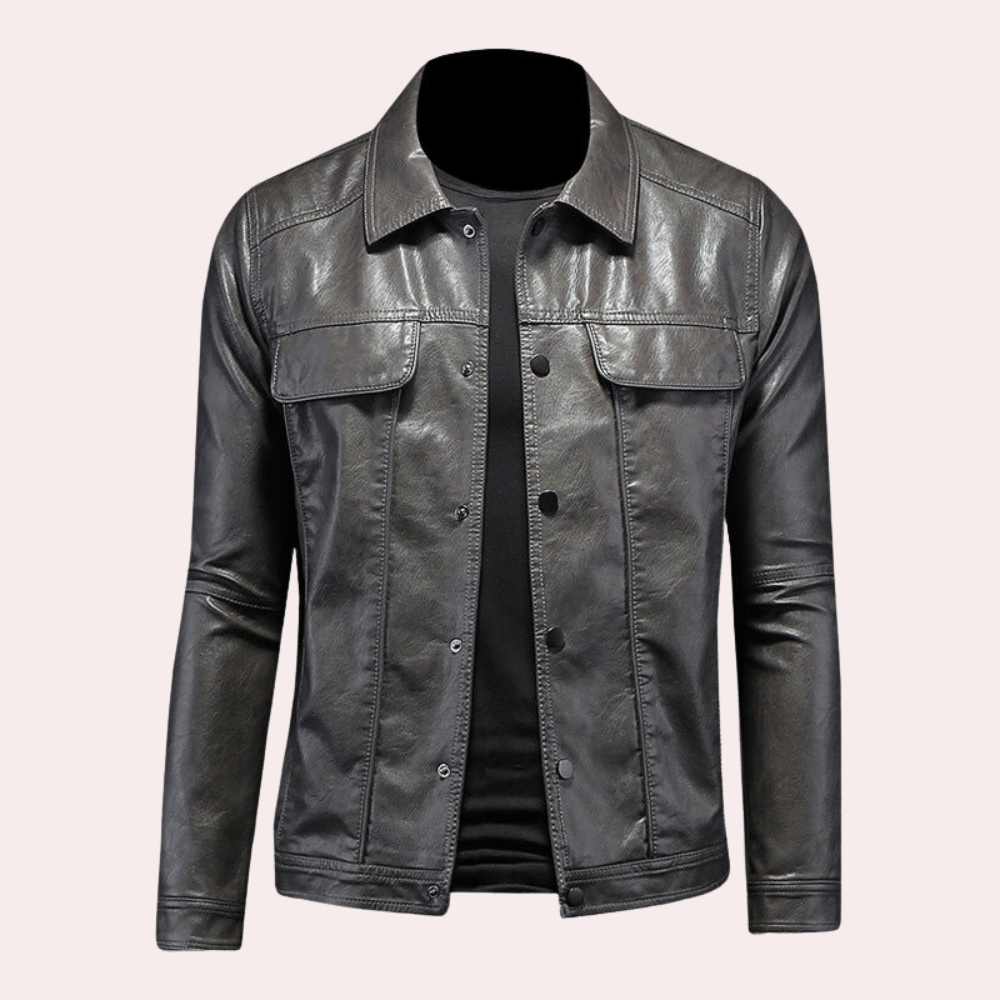 Modische Lederjacke Herren Biker Stil