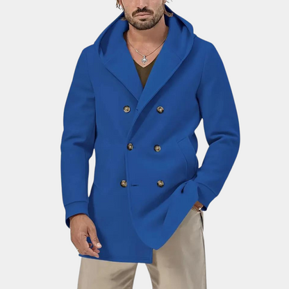 Herren Trenchcoat Elegant Kapuze Lässig