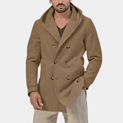 Herren Trenchcoat Elegant Kapuze Lässig