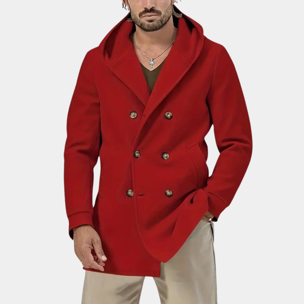 Herren Trenchcoat Elegant Kapuze Lässig - IdealeKleiden