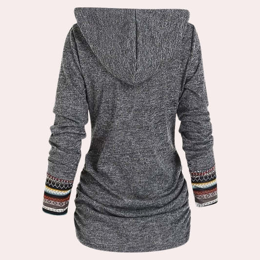 Herbstpullover Frauen Trendy Kapuzenstyle - IdealeKleiden