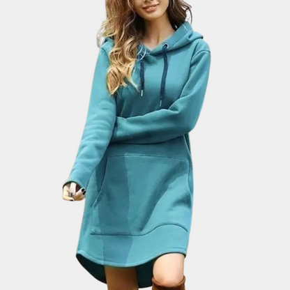 Damen Pullover Lang Kapuze Winter