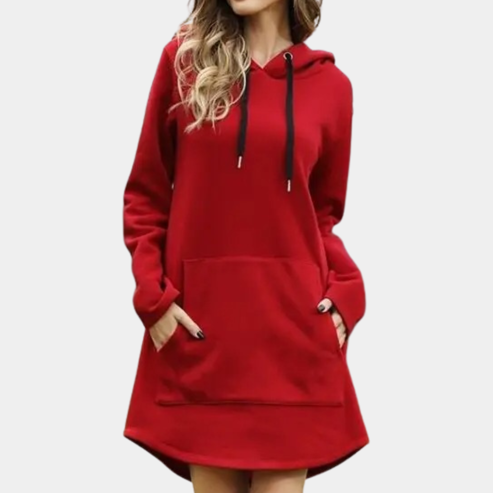 Damen Pullover Lang Kapuze Winter