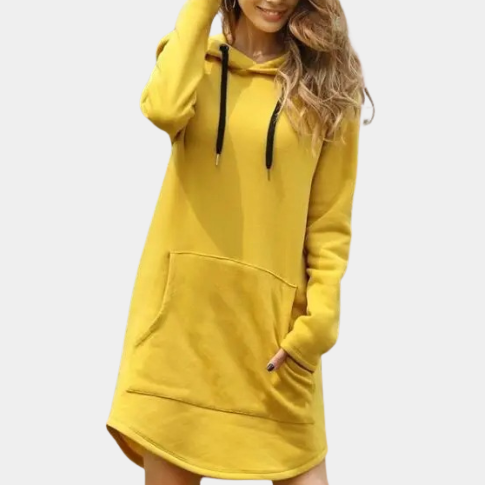Damen Pullover Lang Kapuze Winter
