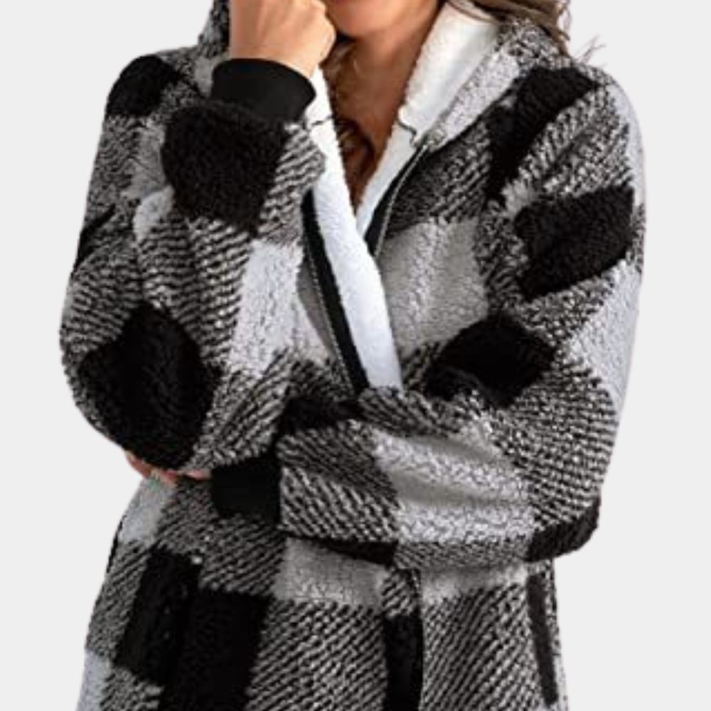Lange Frauenhoodie Warm Winter - IdealeKleiden