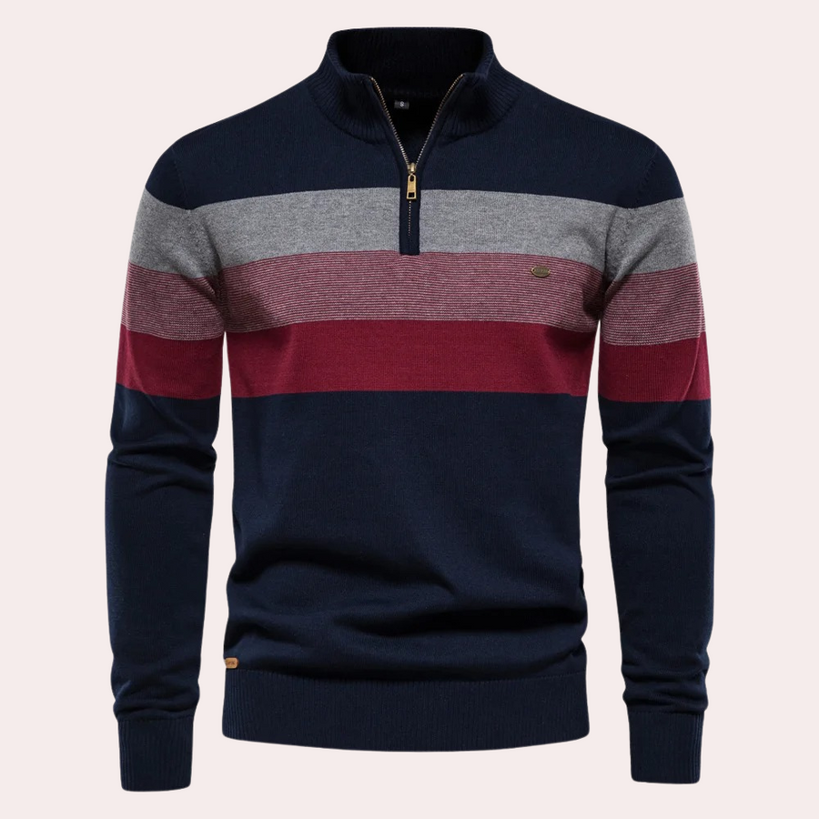 Calvin | Moderne Streifen Herren Pullover - IdealeKleiden