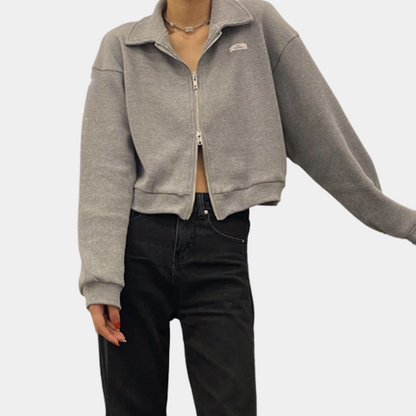 Frauen Herbstjacke Warm Reißverschluss - IdealeKleiden