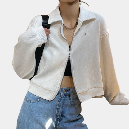 Frauen Herbstjacke Warm Reißverschluss