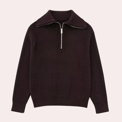 Stylish Damenpullover Modern Reißverschluss - IdealeKleiden