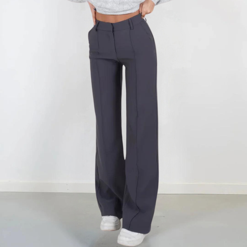 Modische Damen Hose Weite Beine Chic - IdealeKleiden