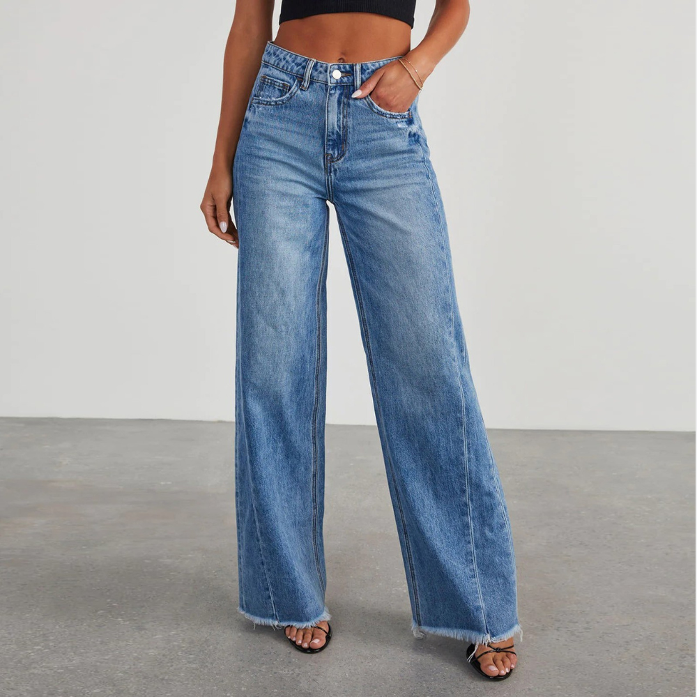 Hohe Jeans für Frauen Elegant Slim Fit - IdealeKleiden